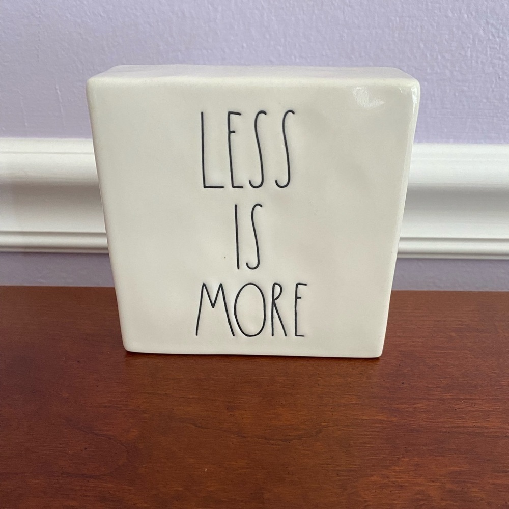 Rae Dunn Cream 'Less is More' Block